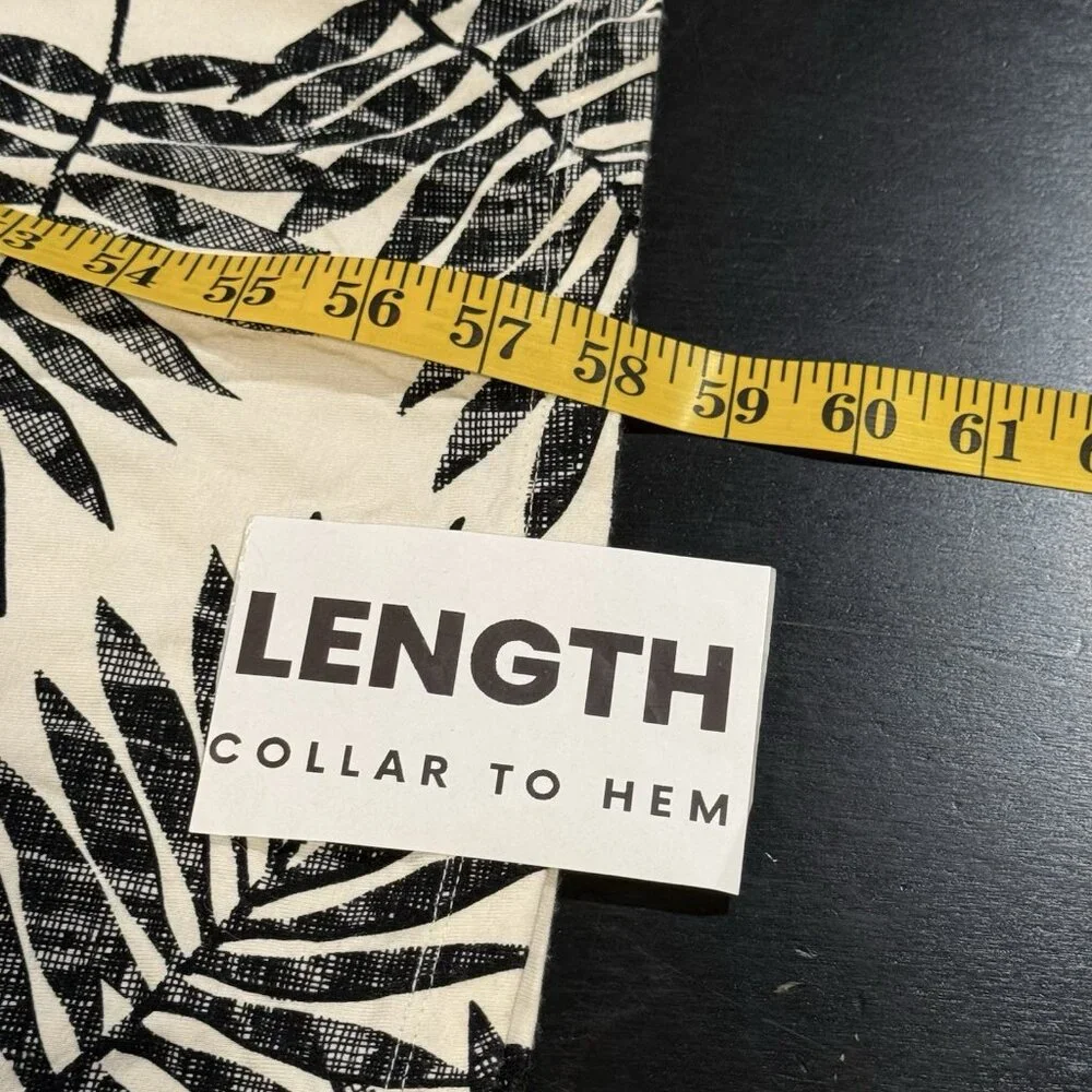 C&C California sz S Palm Leaf Print Halter Tropical Maxi Dress Black White - Picture 8 of 9